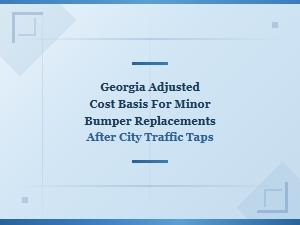 Georgia Adjusted Bumper Repair Costs After Traffic Taps